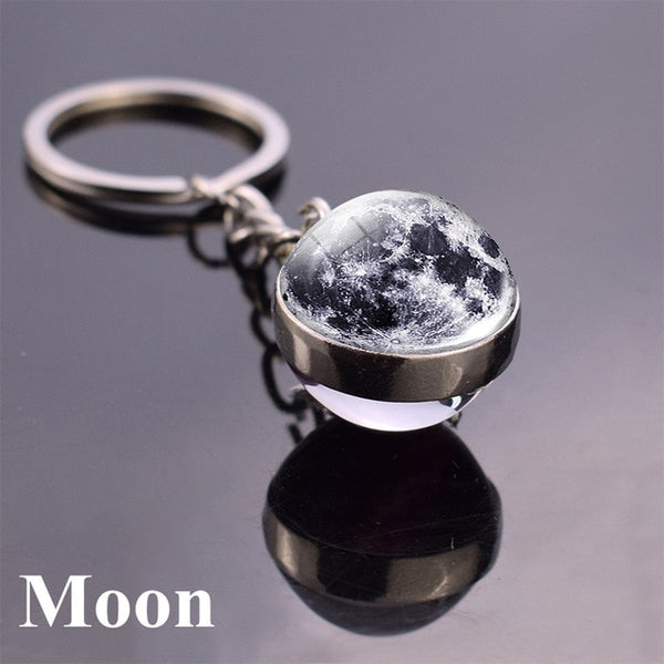 Solar System Planet Keyring Galaxy Nebula Space Keychain Moon Earth