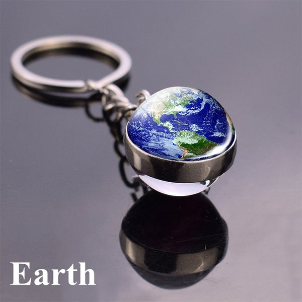 Solar System Planet Keyring Galaxy Nebula Space Keychain Moon Earth