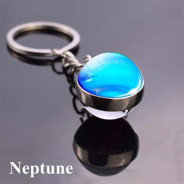 Solar System Planet Keyring Galaxy Nebula Space Keychain Moon Earth