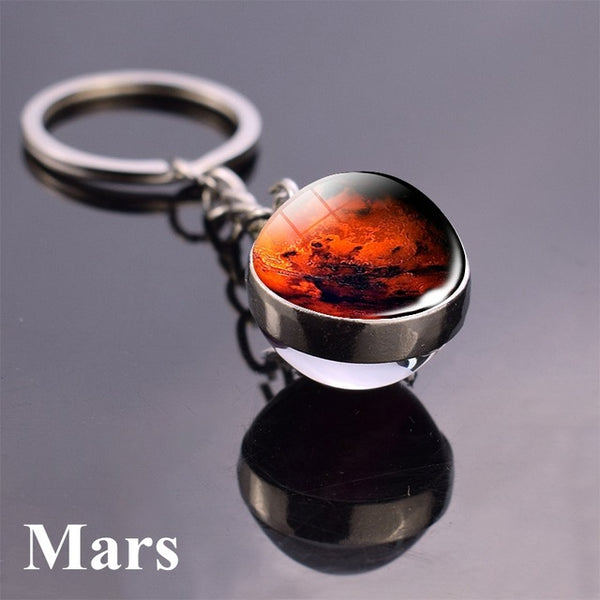 Solar System Planet Keyring Galaxy Nebula Space Keychain Moon Earth