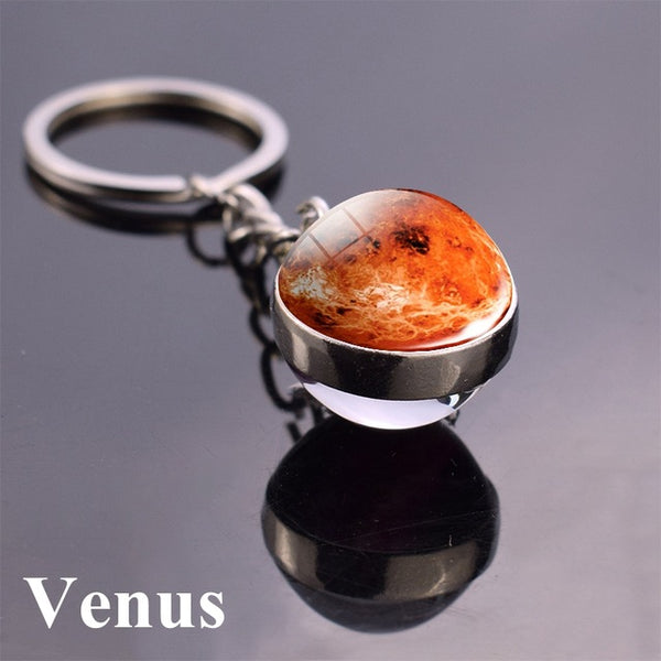Solar System Planet Keyring Galaxy Nebula Space Keychain Moon Earth