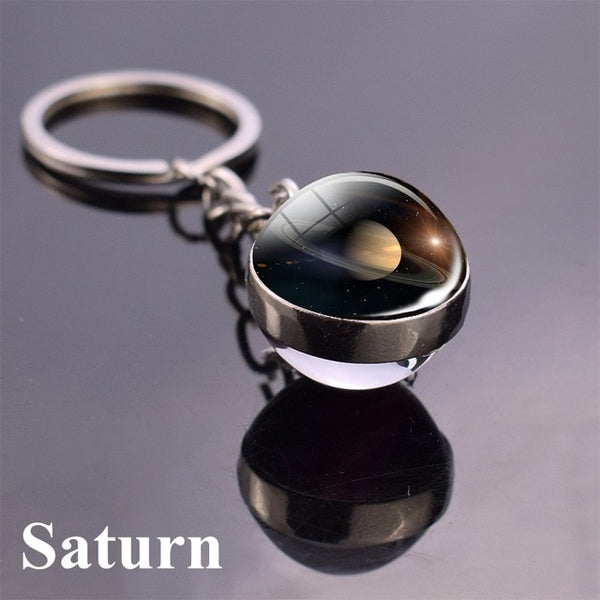 Solar System Planet Keyring Galaxy Nebula Space Keychain Moon Earth