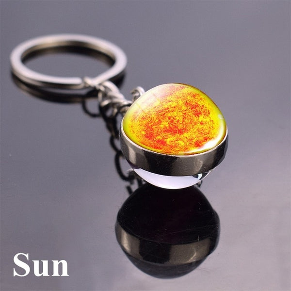 Solar System Planet Keyring Galaxy Nebula Space Keychain Moon Earth