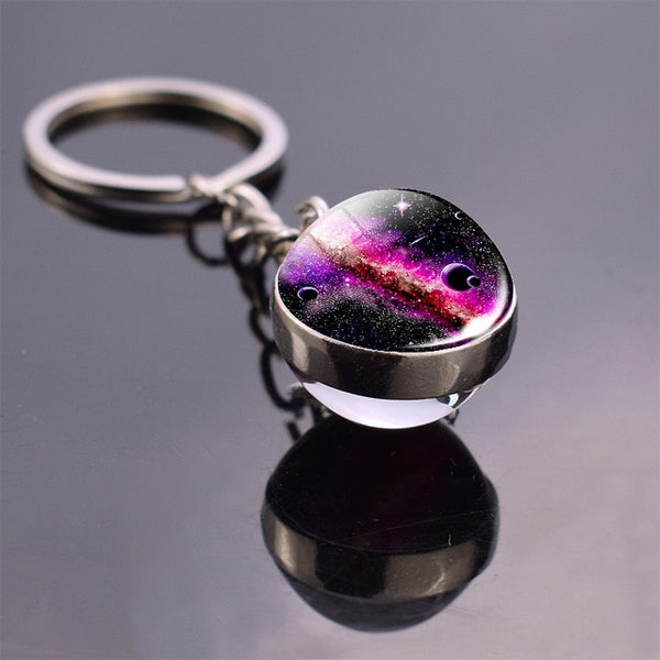 Solar System Planet Keyring Galaxy Nebula Space Keychain Moon Earth