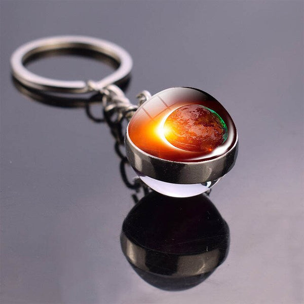 Solar System Planet Keyring Galaxy Nebula Space Keychain Moon Earth
