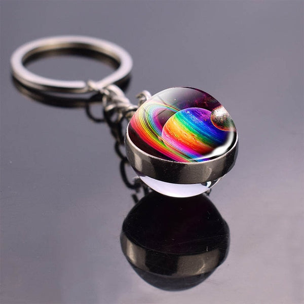 Solar System Planet Keyring Galaxy Nebula Space Keychain Moon Earth